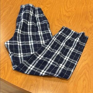 Men's Plaid Lounge Pants - Navy and White